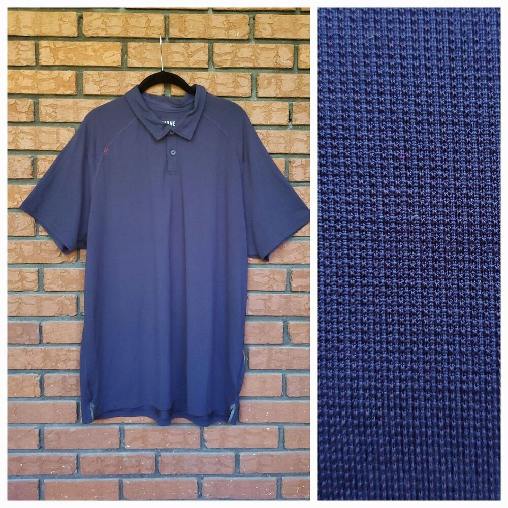 Rhone Delta Pique Polo Shirt Mens XXL Dark Blue Lightweight Golf Pickleball
